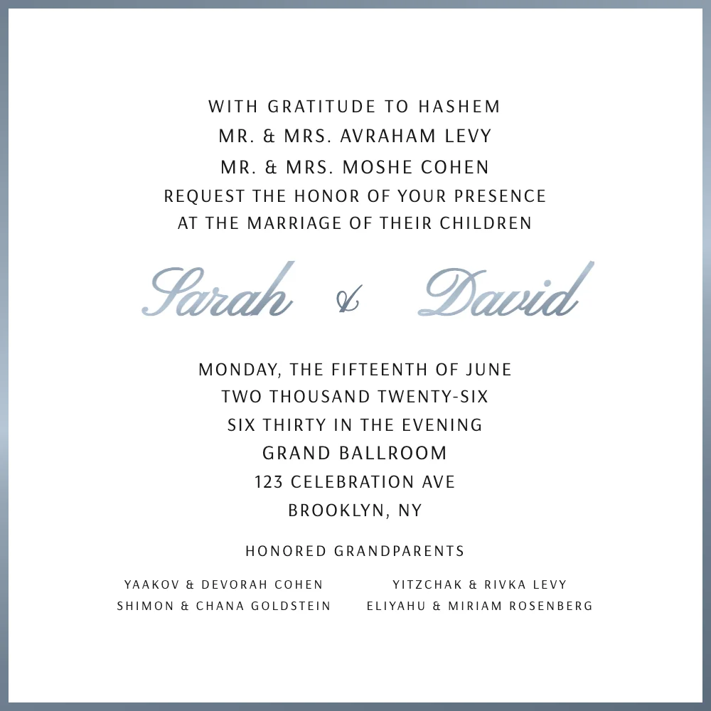 Modern English Wedding Invitation